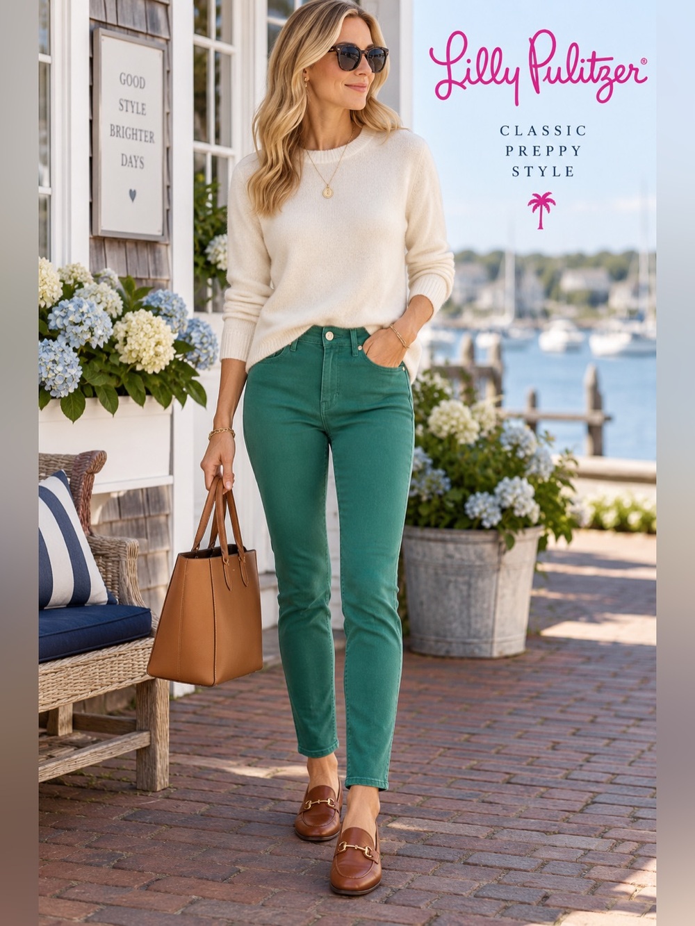 Lilly Pulitzer Green Skinny Jeans Pants Size 10 Stretch Denim